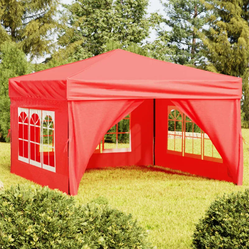 Vidaxl - Tenda per Feste Pieghevole con Pareti Laterali Rosso 3x3 m