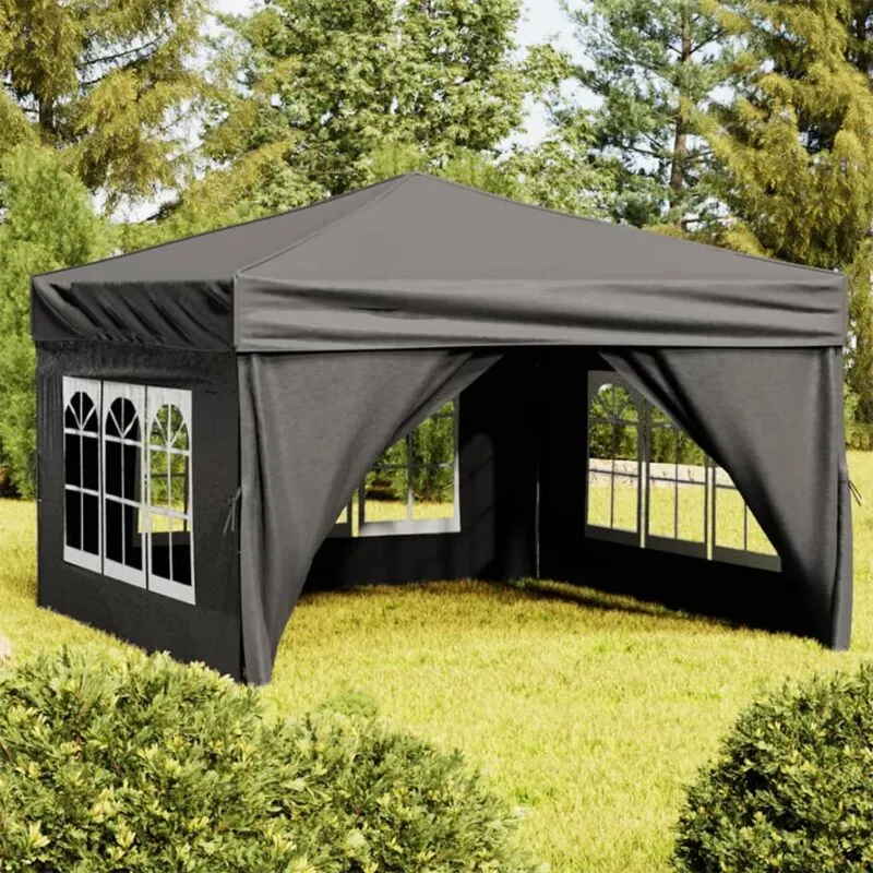 Vidaxl - Tenda per Feste Pieghevole con Pareti Laterali Antracite 3x3 m