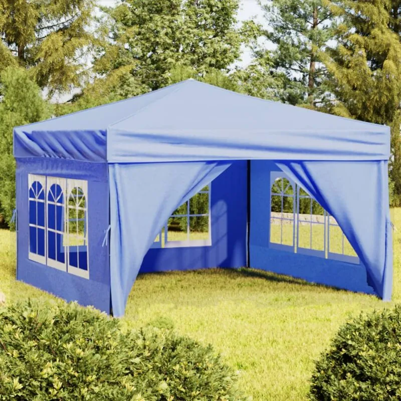 Vidaxl - Tenda per Feste Pieghevole con Pareti Laterali Blu 3x3 m