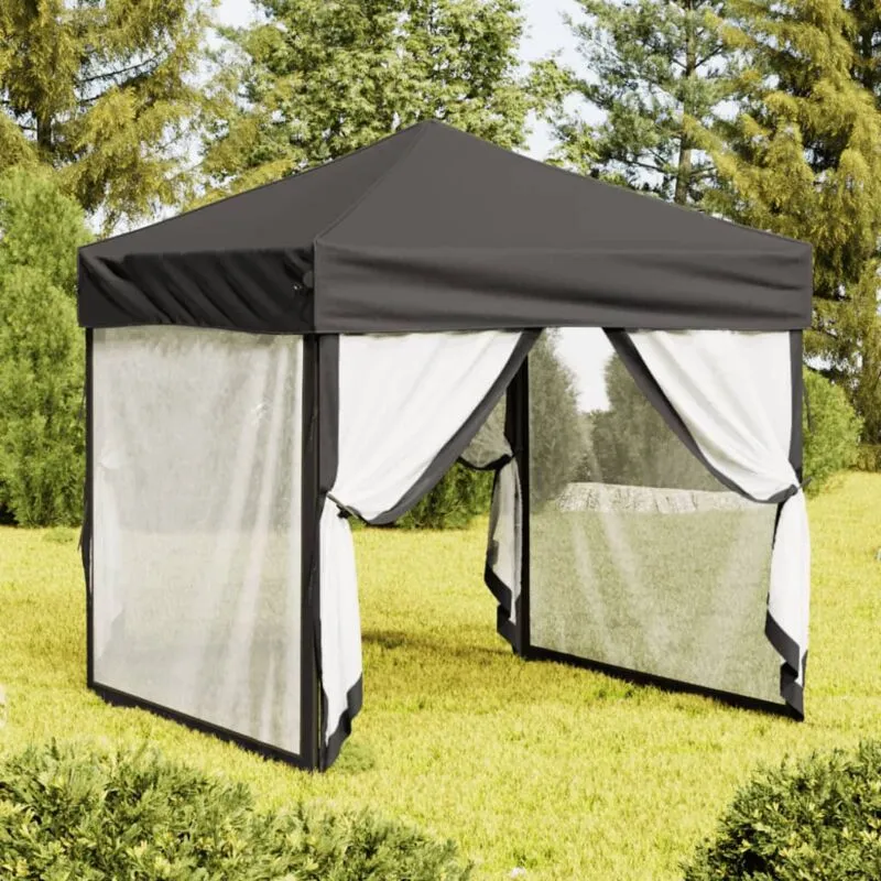 Vidaxl - Tenda per Feste Pieghevole con Pareti Laterali Antracite 2x2 m