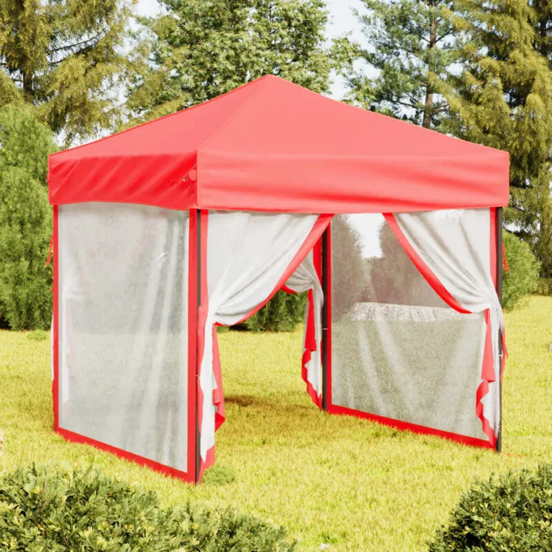 Vidaxl - Tenda per Feste Pieghevole con Pareti Laterali Rosso 2x2 m