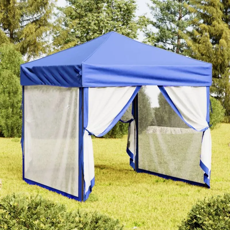 Vidaxl - Tenda per Feste Pieghevole con Pareti Laterali Blu 2x2 m