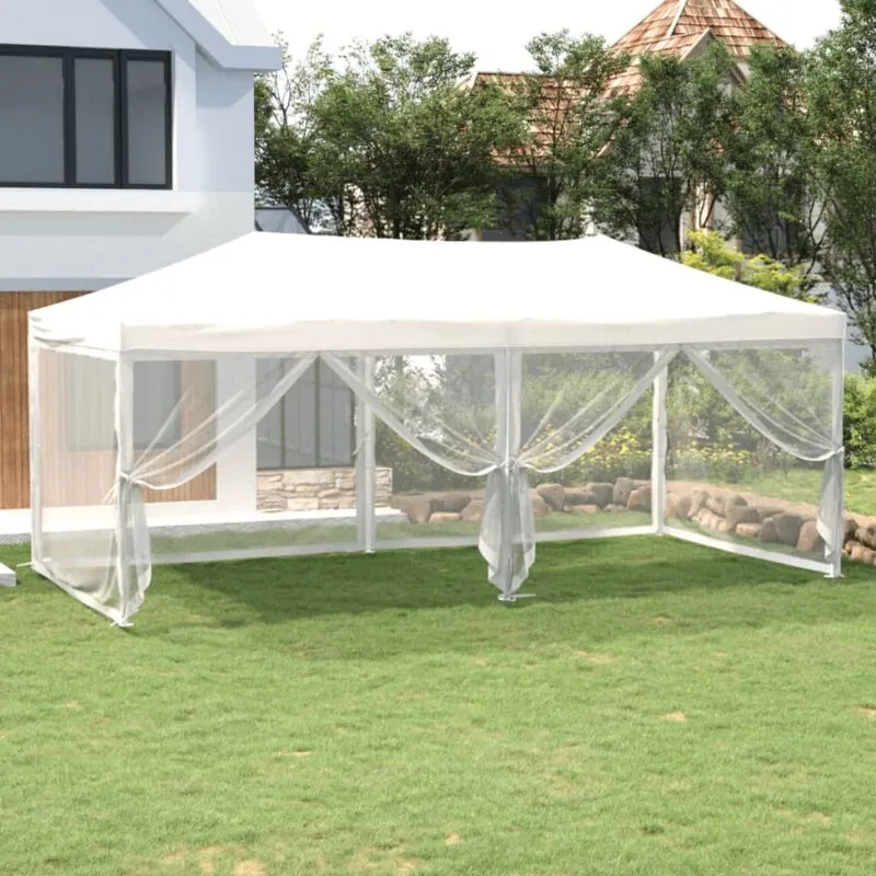 Tenda per Feste Pieghevole con Pareti Laterali Bianco 3x6 m - Vidaxl