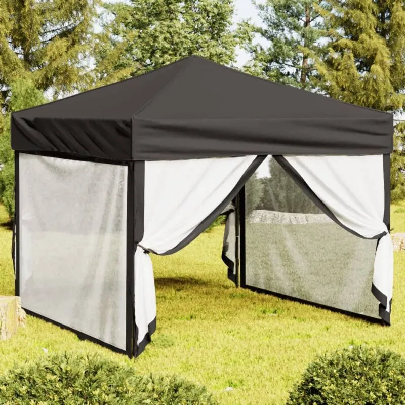 Vidaxl - Tenda per Feste Pieghevole con Pareti Laterali Antracite 3x3 m