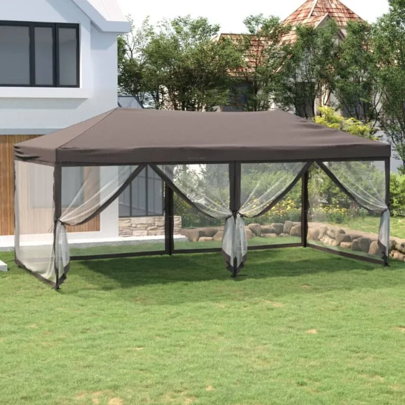 Vidaxl - Tenda per Feste Pieghevole con Pareti Laterali Tortora 3x6 m