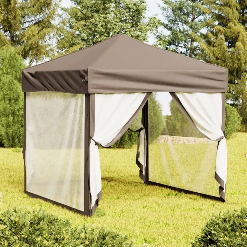 Vidaxl - Tenda per Feste Pieghevole con Pareti Laterali Tortora 2x2 m