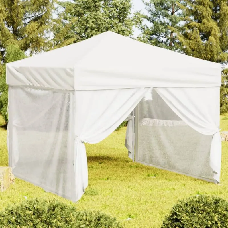 Vidaxl - Tenda per Feste Pieghevole con Pareti Laterali Bianco 3x3 m