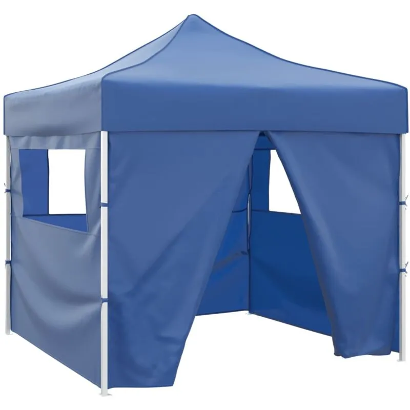 Vidaxl - Tenda Pieghevole Blu 3 x 3 m con 4 Pareti