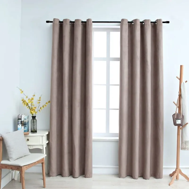 Vidaxl - Tende Oscuranti con Anelli Metallo 2 pz Grigio Talpa 140x175 cm