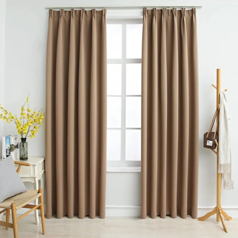 Vidaxl - Tende Oscuranti con Ganci 2 pz Grigio Talpa 140x245 cm