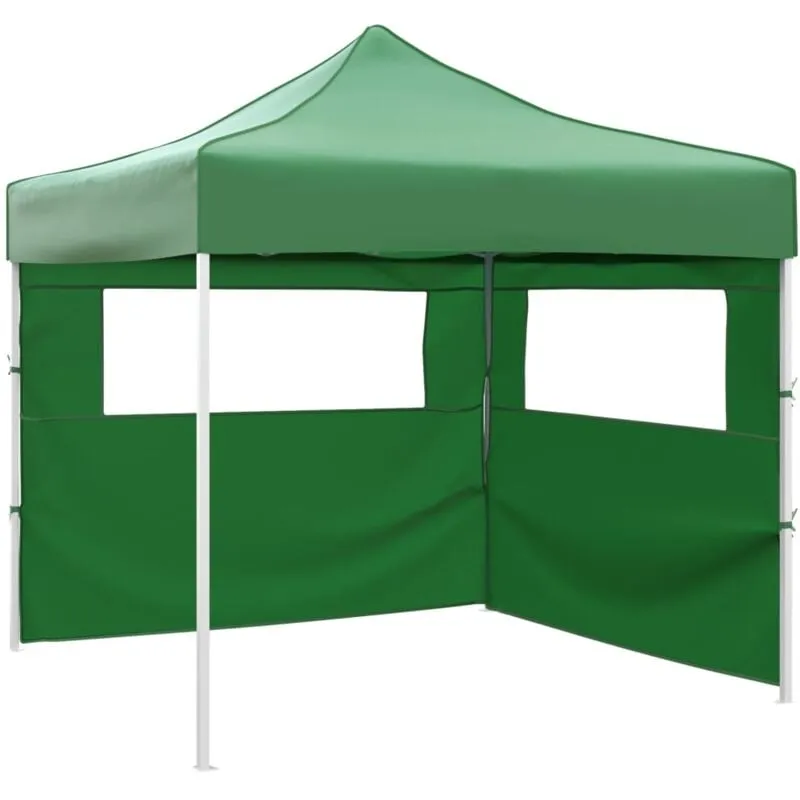 Tenda Pieghevole con 2 Pareti 3x3 m Verde Vidaxl 61144