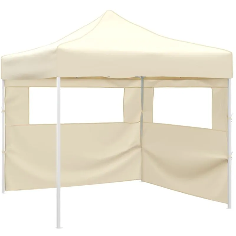 Vidaxl - Tenda Pieghevole con 2 Pareti 3x3 m Crema 88230