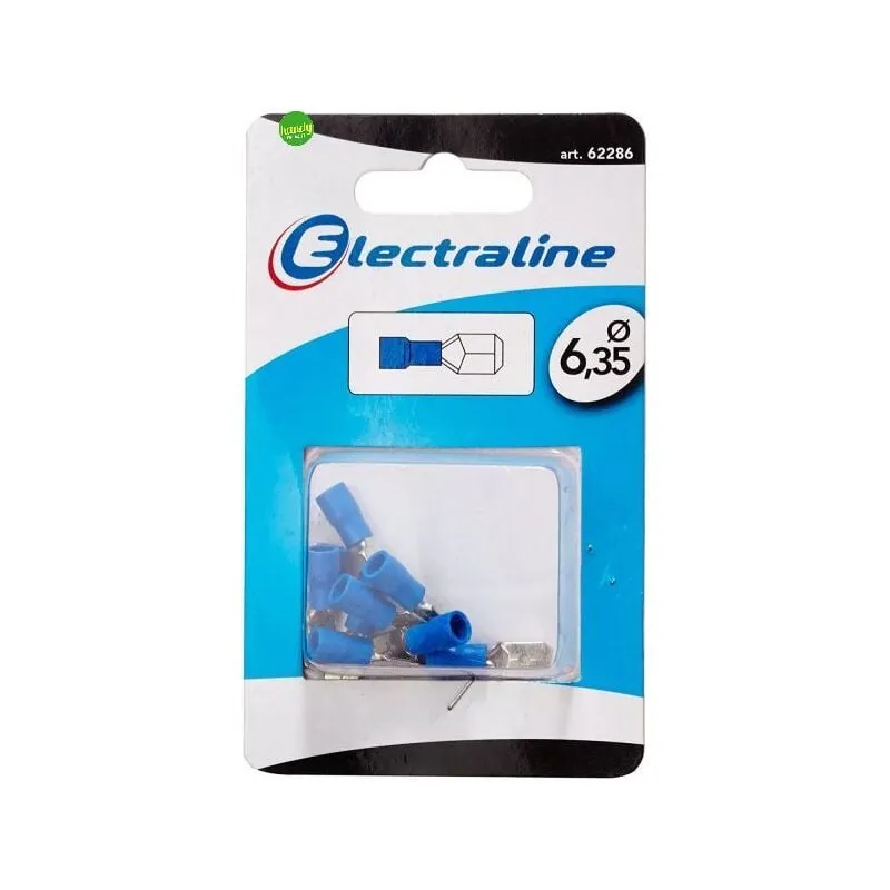 Capicorda Electraline maschio 6,35mm 10pz blu