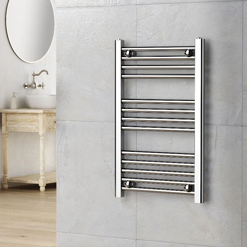 Adelya - Termoarredo Bagno Cromato 70x45 Cm Dritto Warm Interasse 40 Cm