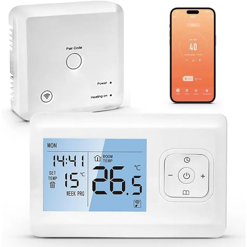 Ulisem - Termostato connesso wireless, termostato WiFi connesso e intelligente, termostato per caldaia a gas programmabile, controllo vocale e