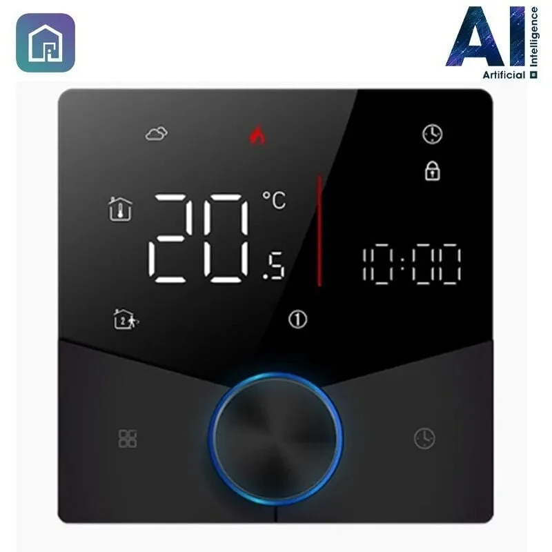 Beca - Termostato Smart WiFi BHT-009GALW-AI con Intelligenza Artificiale Nero