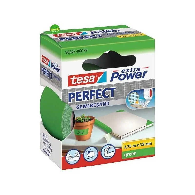  - perfect 56343-00039-03 Nastro in tessuto ® extra Power Verde (l x l) 2.75 m x 38 mm 1 pz.