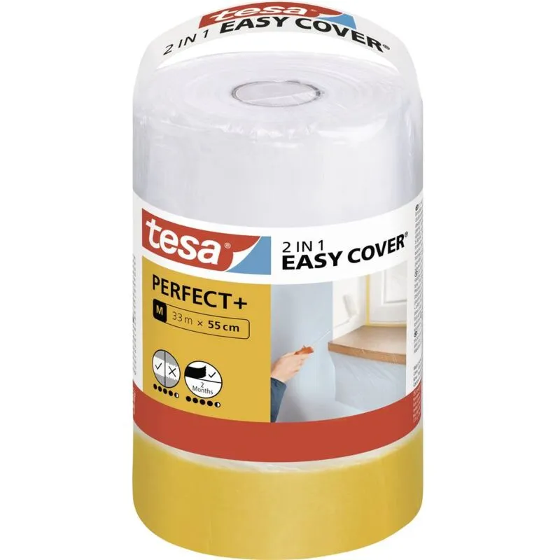  - Easy Cover Perfect+ 56593-00000-00 Pellicola di protezione per superfici Giallo, Trasparente (l x l) 33 m x 550 mm