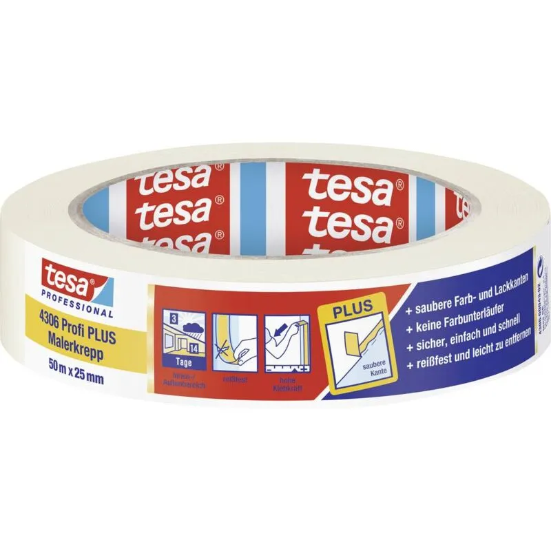 tesa PREMIUM 04306-00043-02 Nastro crespato tesakrepp® Beige (L x L) 50 m x 25 mm 1 pz.