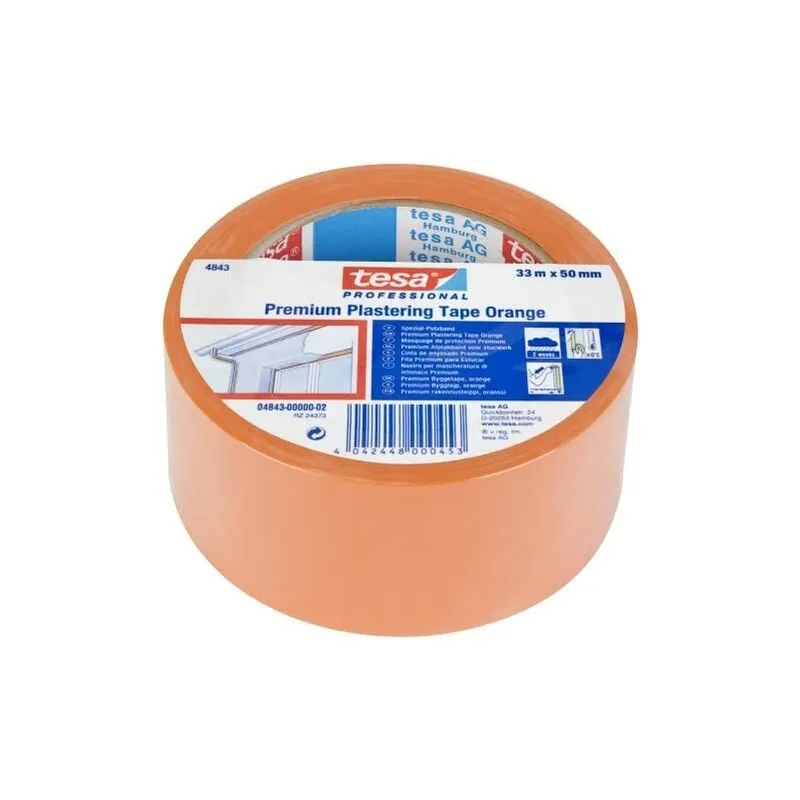 Nastro per intonaco di qualità superiore. 33m x 50mm arancione 4843 