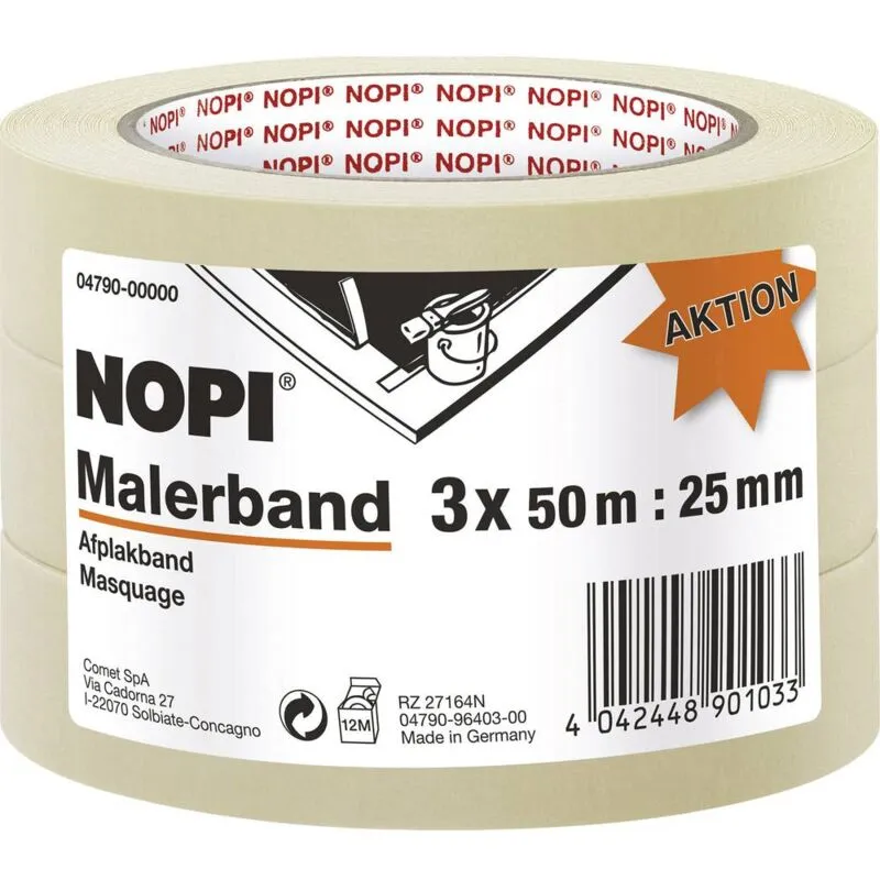 04790-00000-01 Nastro di mascheratura per pittura Beige (l x l) 50 m x 25 mm 3 pz. - 