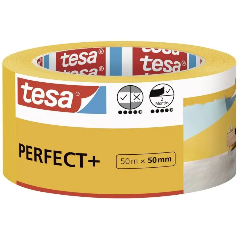 tesa Perfect+ 56538-00000-00 Nastro di mascheratura per pittura Giallo (L x L) 50 m x 50 mm 1 pz.