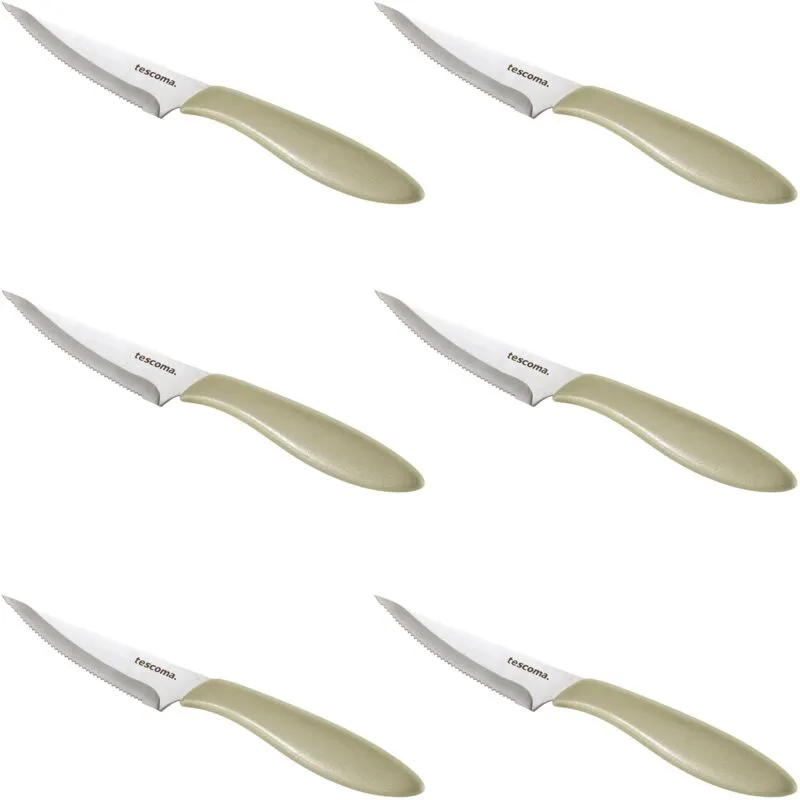 Pizza Presto Coltelli, Set 6 Pezzi, Lunghezza Lama 10 cm, Beige - 