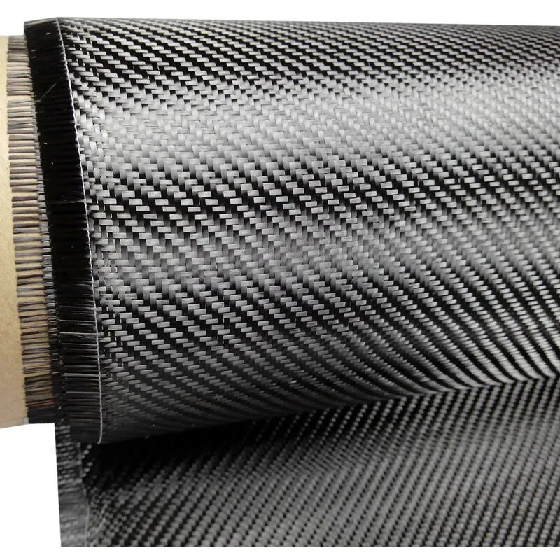 Stickerslab - Tessuto in vera fibra di carbonio 200 g/m² 3k 1/1 plain carbon look Misura - 1000mm(100cm) x 1 Metro
