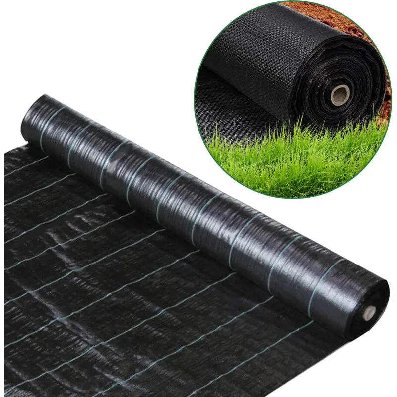 Hengda Tessuto per pacciamatura L.10M. Tessuto per pacciamatura diserbo 90g/m². resistente ai raggi uv. Tessuto per diserbo - 300x1000cm