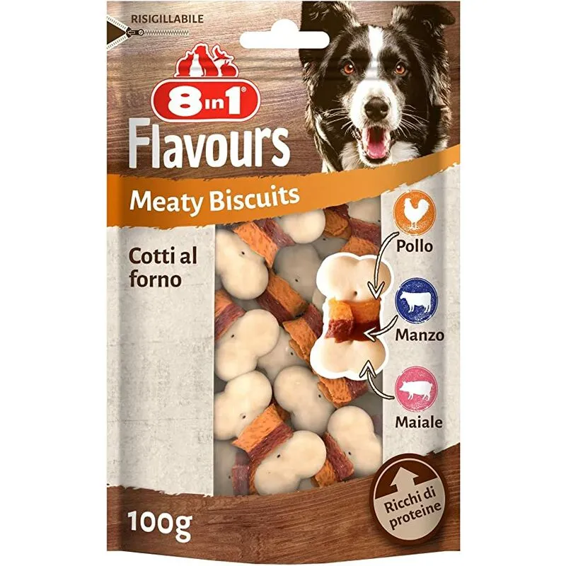  - 8in1 Flavours Meaty Biscuits 100gr