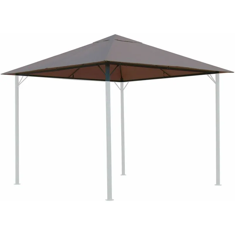 Tetto di ricambio per Gazebo da giardino 3x3m 250g/m³ Marrone-Grigio