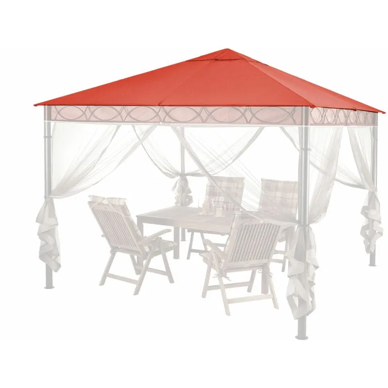 Tetto di ricambio per Gazebo da giardino 3x3m Arancione-Rosso