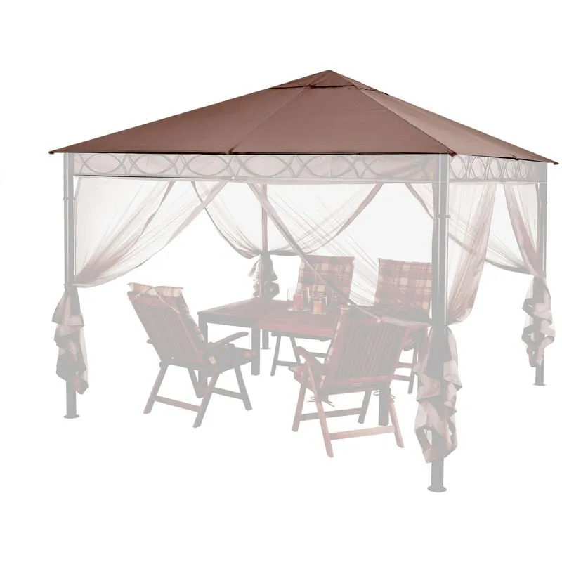 Tetto di ricambio per Gazebo da giardino 3x3m Marrone-Grigio