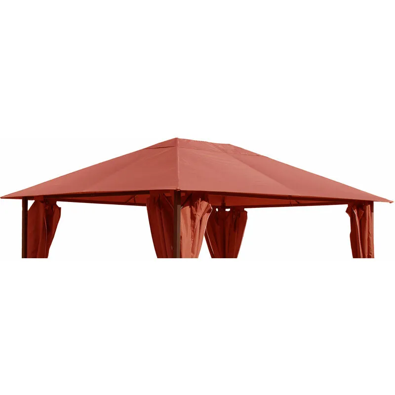 Tetto di ricambio per gazebo da giardino 3x4m Rosso-arancio