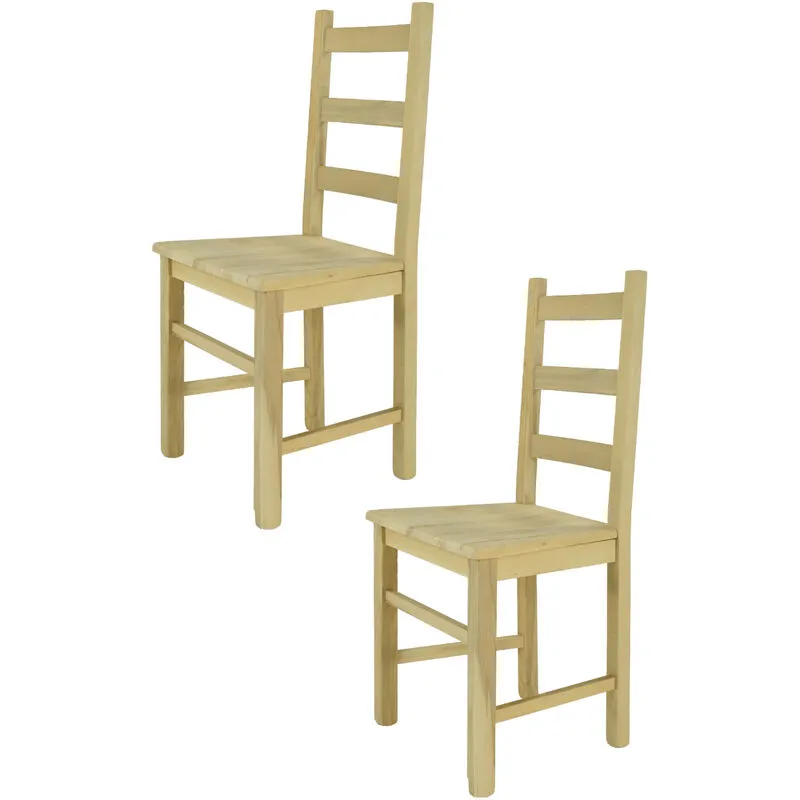  - Tommychairs - Set 2 sedie modello Rustica per cucina bar e sala da pranzo, robusta struttura in legno di faggio levigato, non trattato,