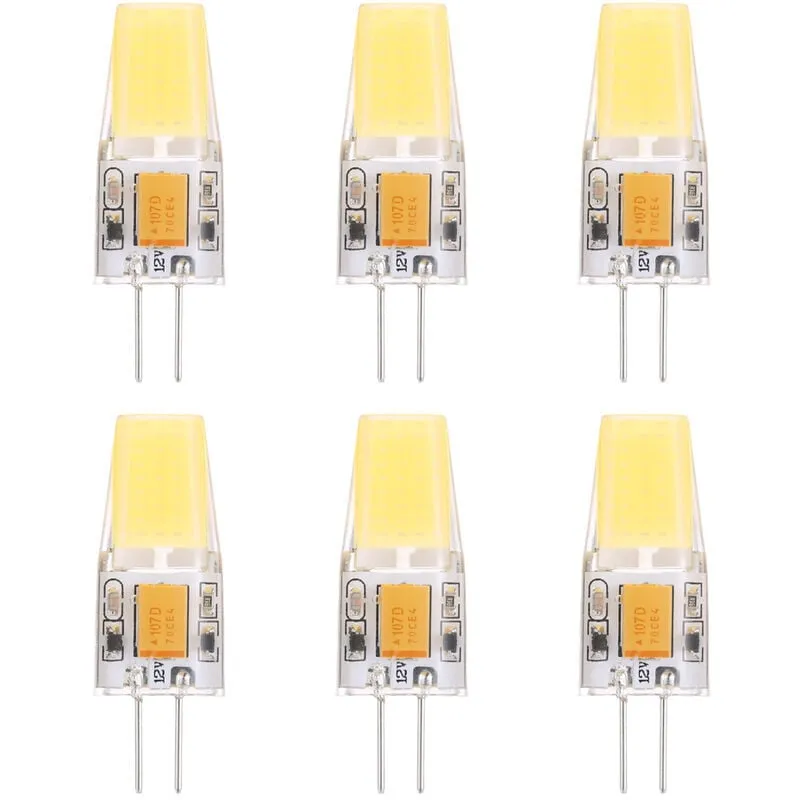 Tomshine Confezione da 6 Lampadine SMD COB G4 da 2,5 W Lampadina alogena equivalente a 25 W AC/DC 10-20 V 280LM LED Angolo del fascio di 280 gradi