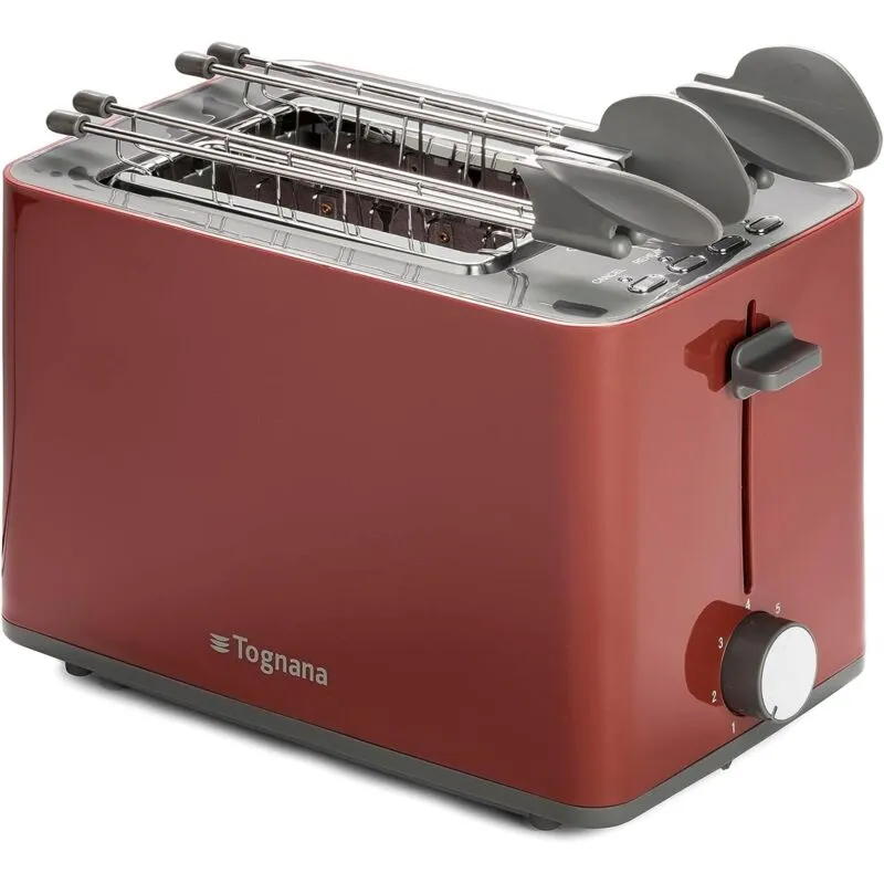 Tognana - iridea tostapane con doppia pinza e raccoglibriciole 850W rosso