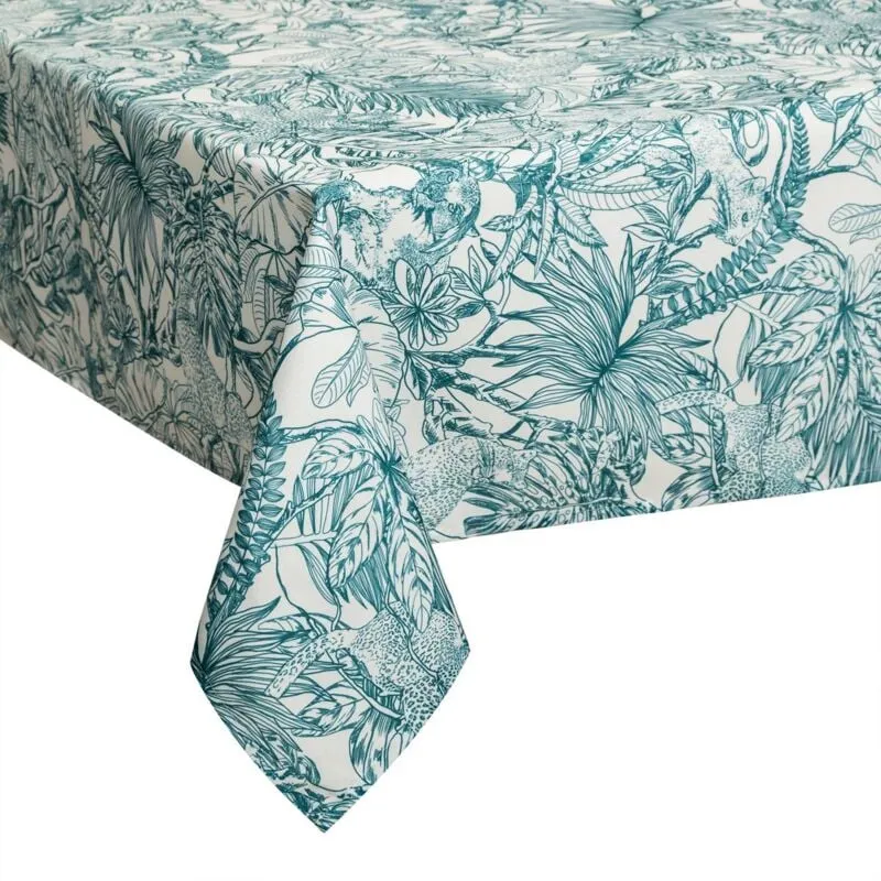 Tovaglia antimacchia jungle verde 140x240cm - 140 x 240 cm Atmosphera créateur d'intérieur - Verde