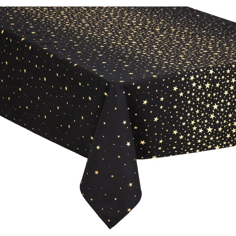 Fééric Lights And Christmas - Tovaglia natalizia Colorama de Noël fantasia pois piccoli 140 x 360 cm - Nero-oro