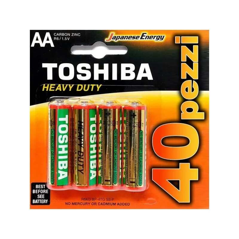Trade Shop Traesio - Trade Shop - 40 Pezzi Batterie Stilo Aa Pile Alkaline Confezione Risparmio Toshiba R6 1.5 v