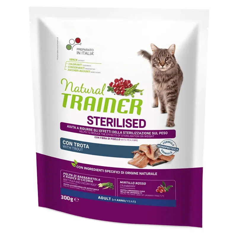 Natural per Gatto Adult Sterilised con Trota da 300 gr - Trainer