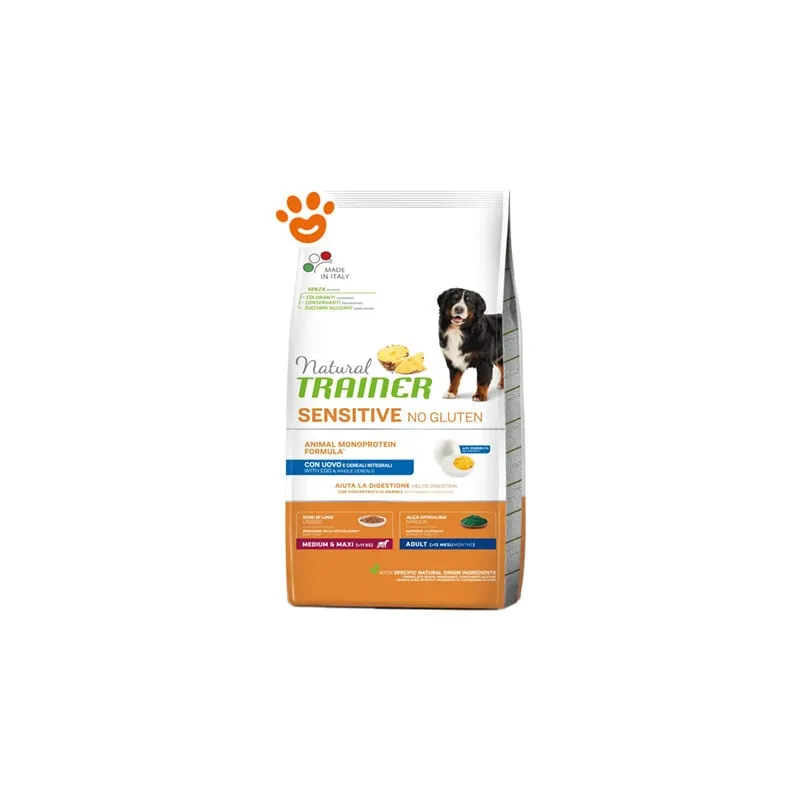 Trainer - Natural Dog Sensitive No Gluten Adult Medium Maxi Uovo - Sacco da 3 kg