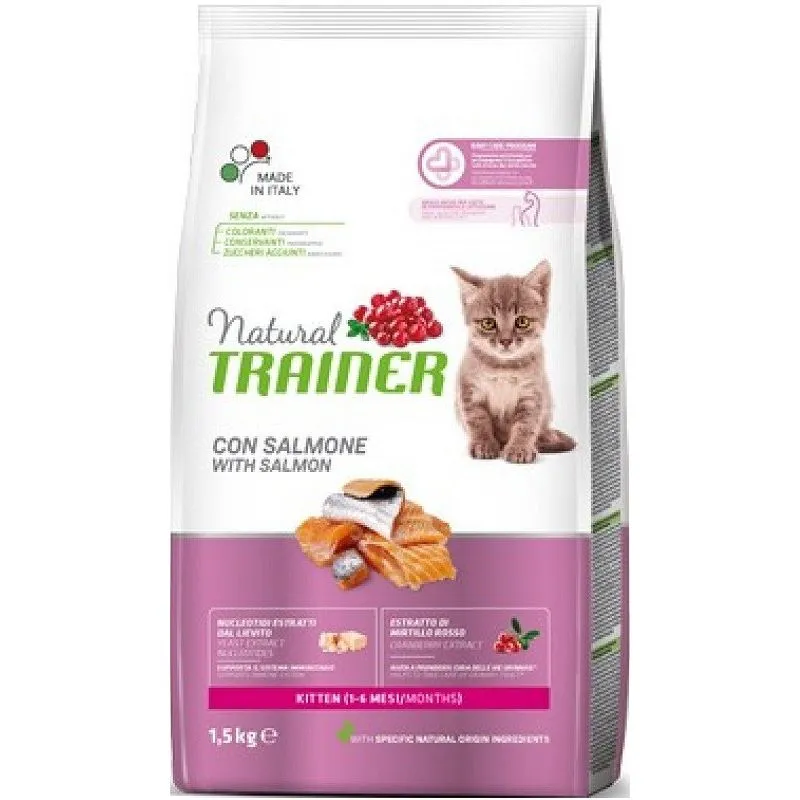 Natural per Gatto Kitten con Salmone 1,5kg - Trainer