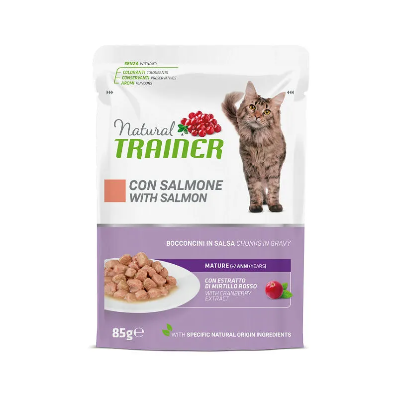 Trainer - Natural per Gatto Mature con Bocconcini di Salmone in Salsa da 85 gr