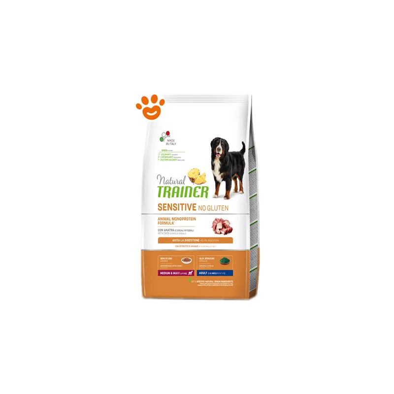 Trainer - Natural Dog Sensitive No Gluten Adult Medium Maxi Anatra - Sacco da 12 kg