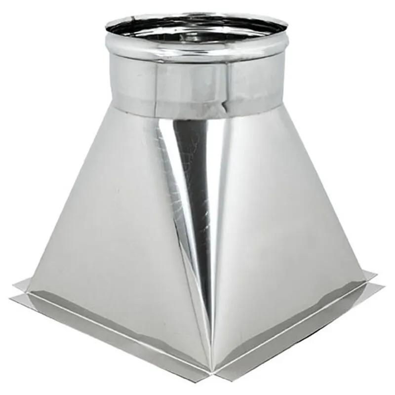 Tramoggia inox 6 decimi aisi 304 con aletta base 20x20cm a innesto f, diametro 120mm