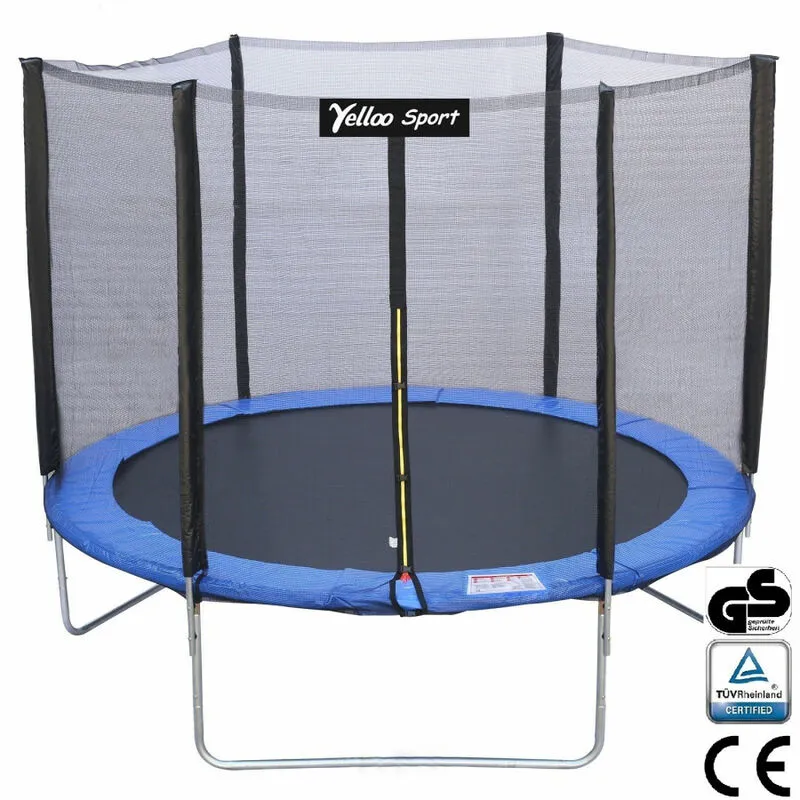 Yelloo - 245 Cm Blu - Trampolino Elastico Tappeto Da Giardino Certificato Ce Tuv Gs