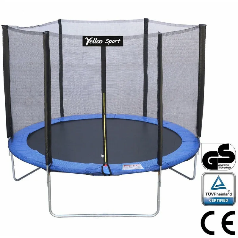 Yelloo - 185 Cm Blu - Trampolino Elastico Tappeto Da Giardino Certificato Ce Tuv Gs