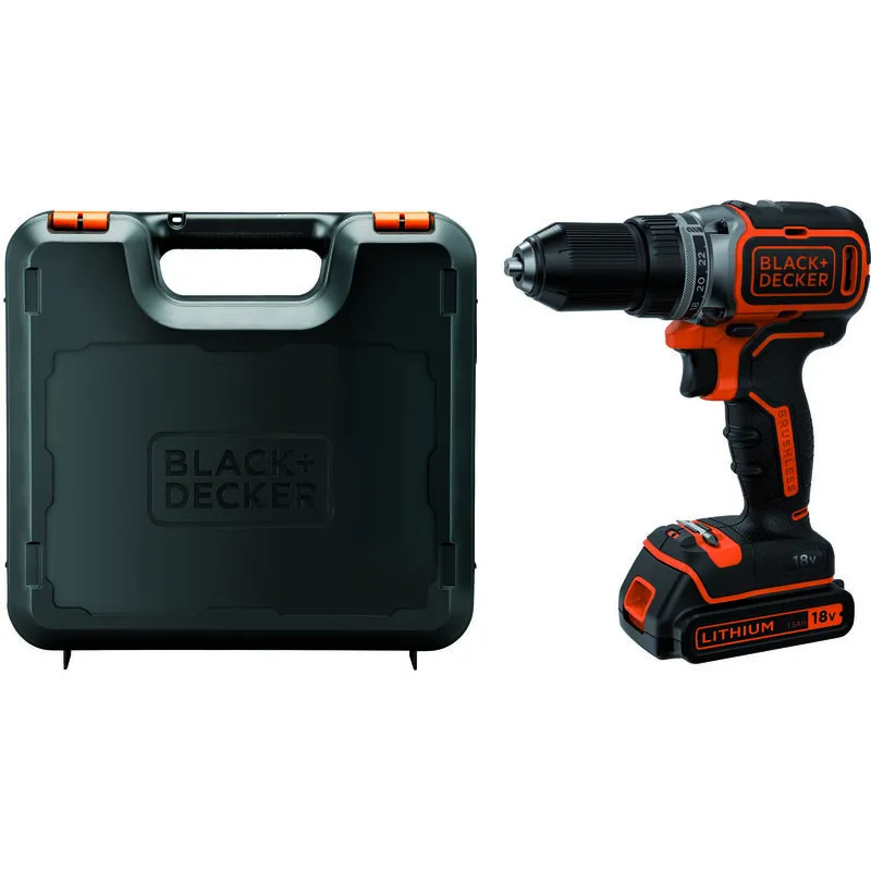 Black&decker - trapano avvitatore batteria litio 18V b+d bl 186 k + valigetta e caricabatteria