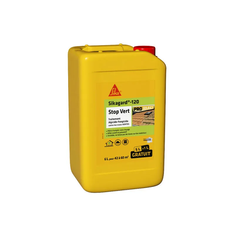 Sika - Trattamento alghicida e fungicida gard-120 Stop Green - 6L - Incolore